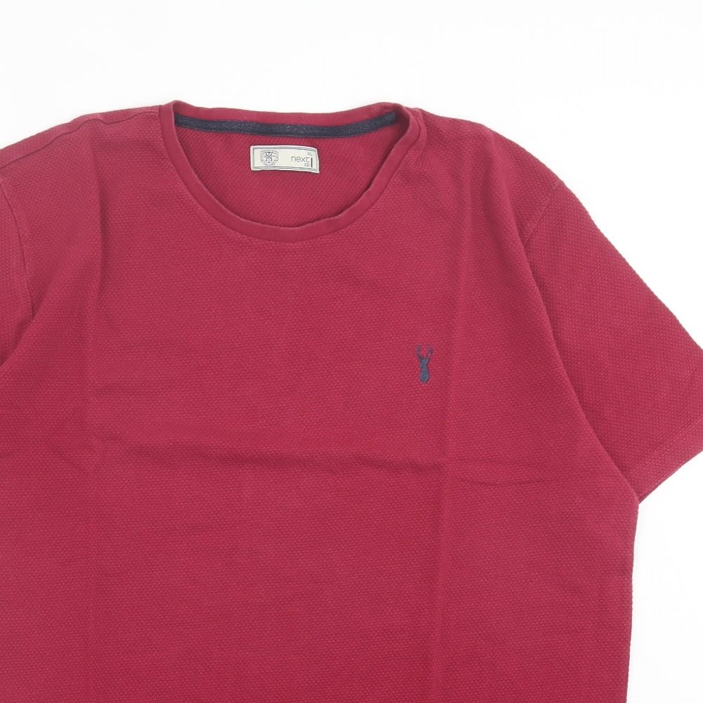 NEXT Mens Red Cotton T-Shirt Size XL Crew Neck