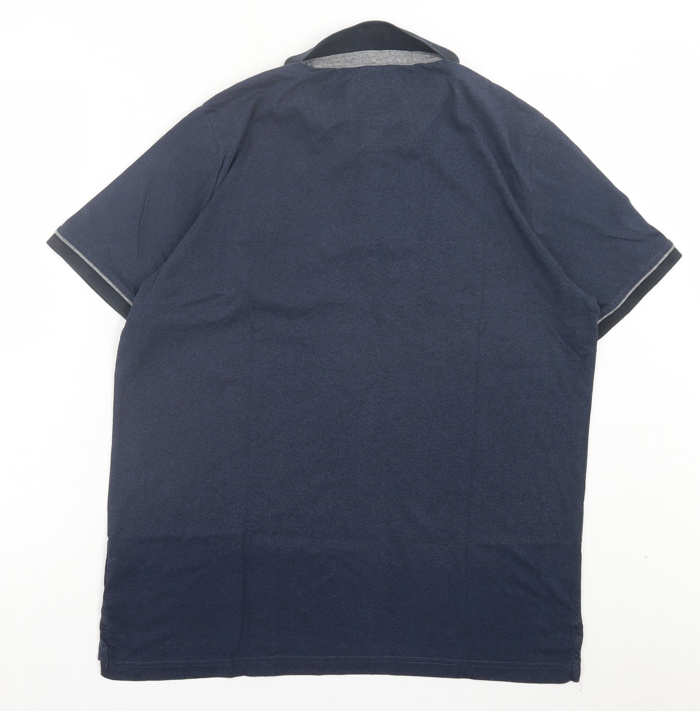 Le Shark Mens Blue Cotton Polo Size XL Collared Button - Pocket Detail