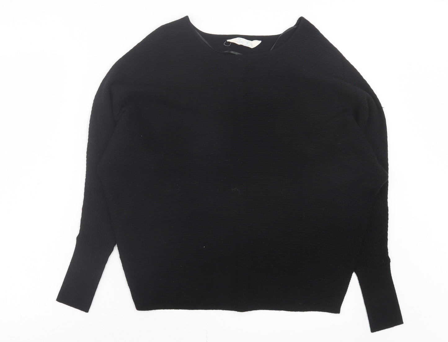 Primark Womens Black Boat Neck Viscose Pullover Jumper Size L
