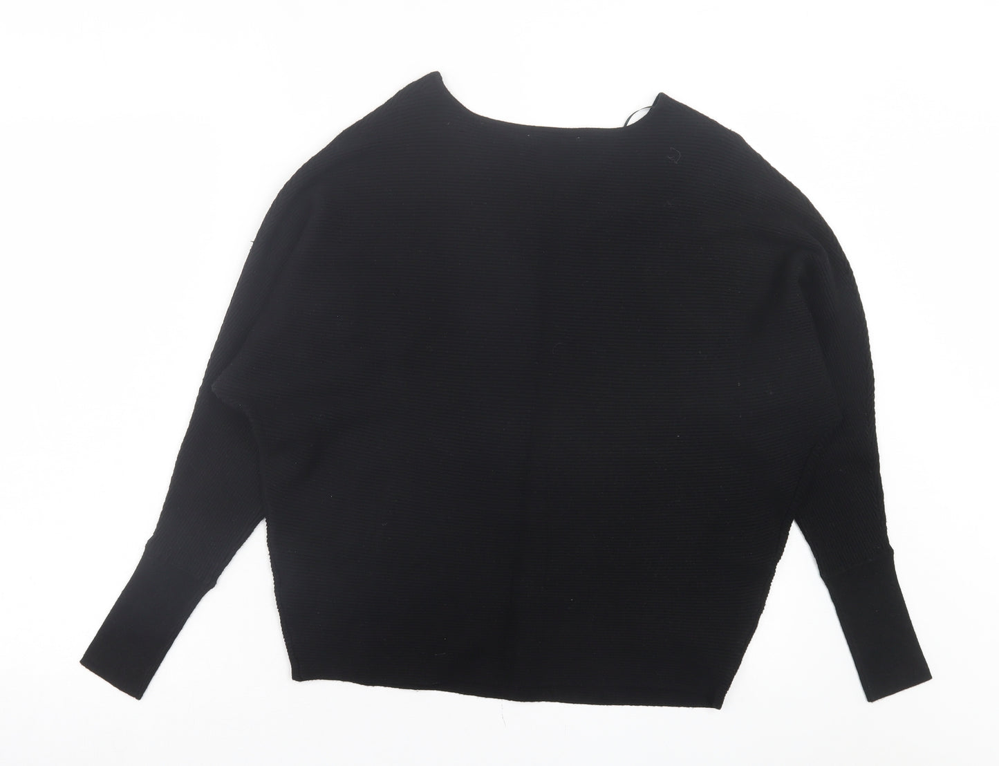 Primark Womens Black Boat Neck Viscose Pullover Jumper Size L