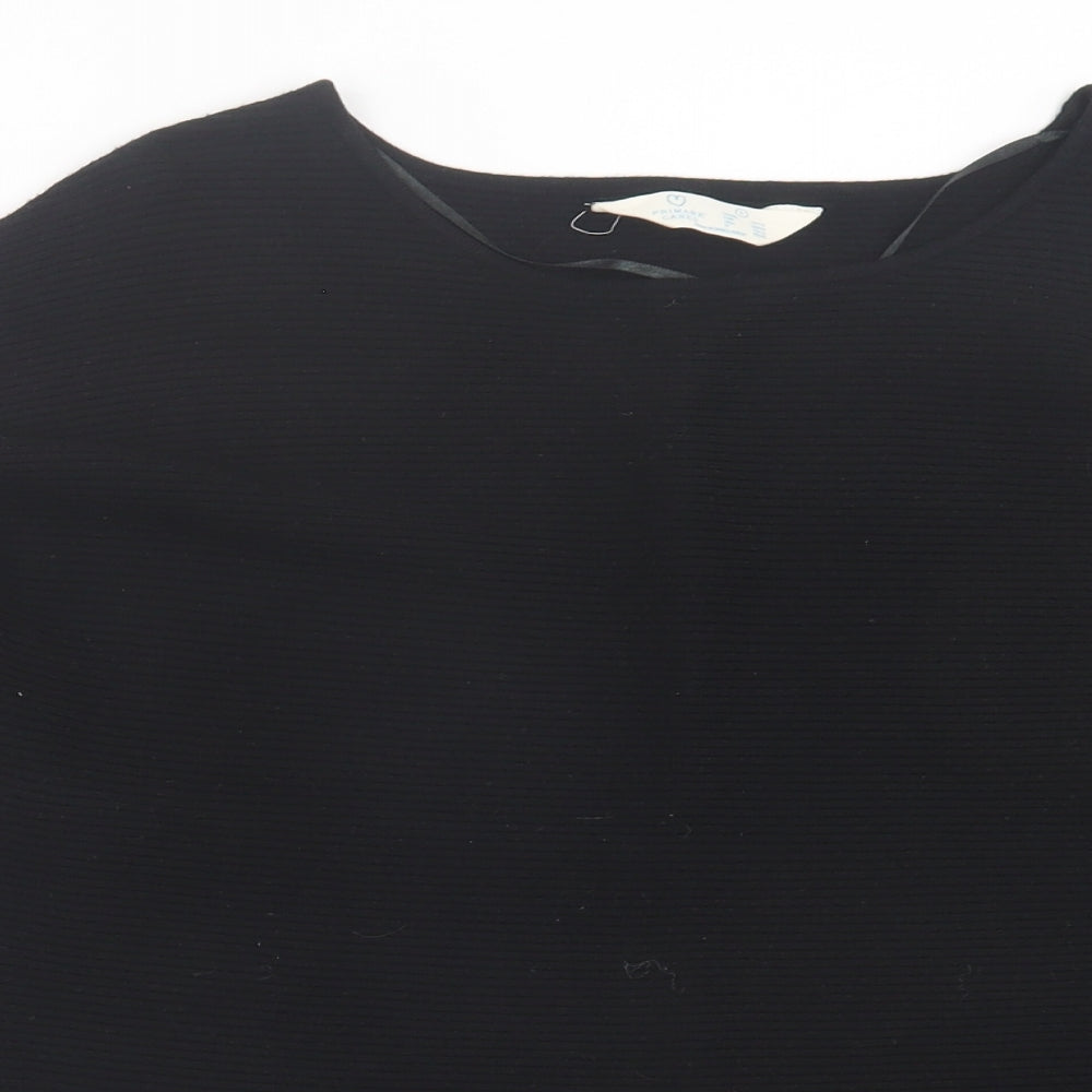 Primark Womens Black Boat Neck Viscose Pullover Jumper Size L