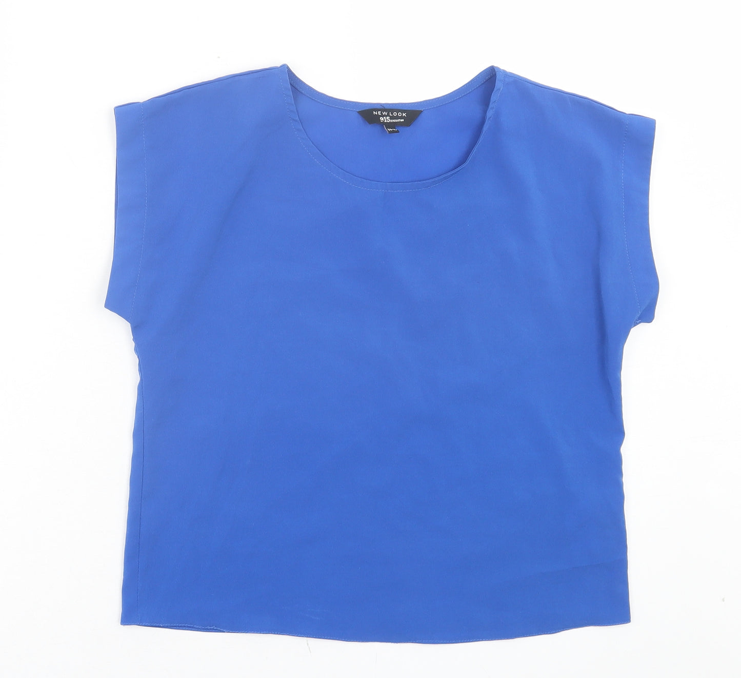 New Look Girls Blue Polyester Basic T-Shirt Size 14-15 Years Crew Neck Pullover