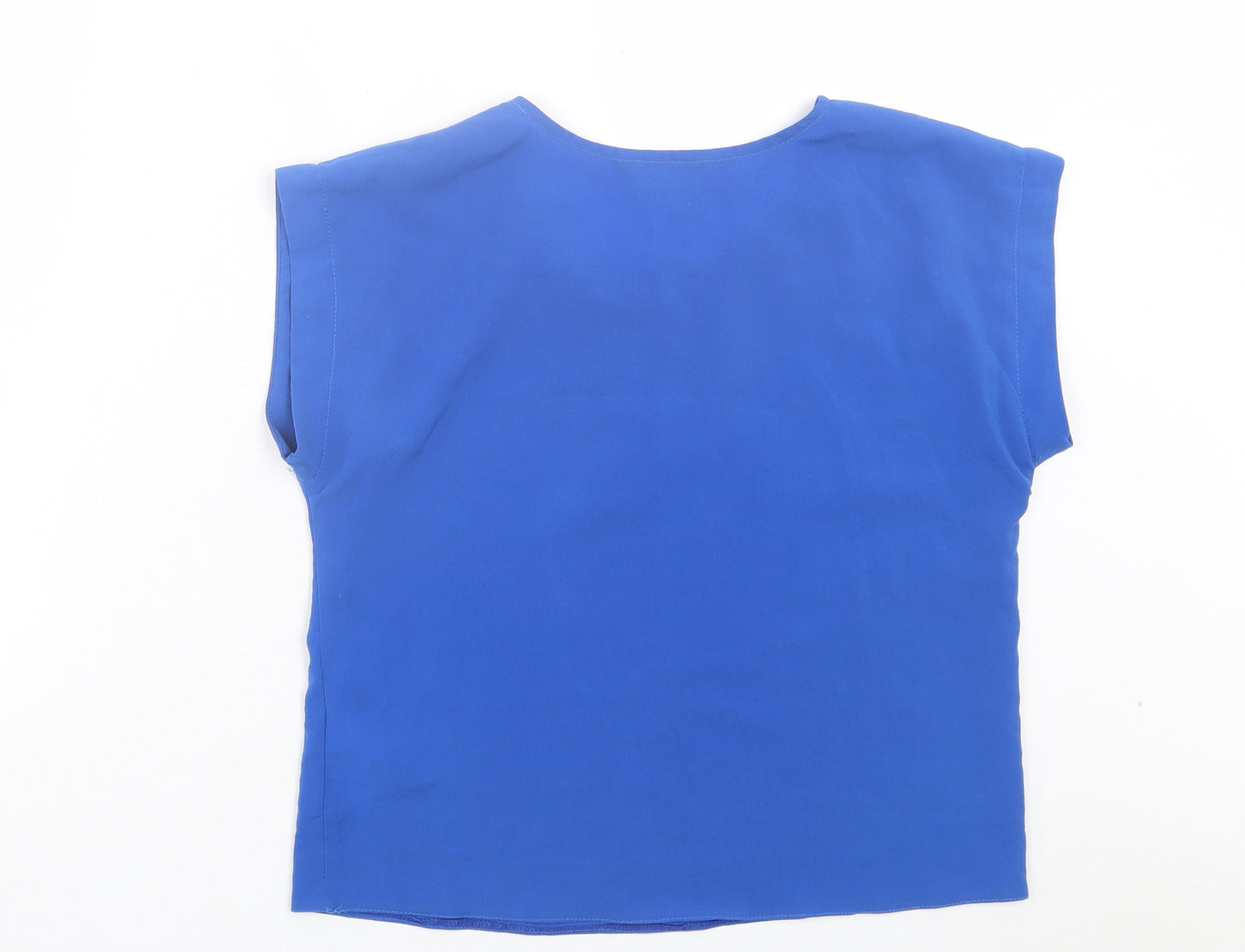 New Look Girls Blue Polyester Basic T-Shirt Size 14-15 Years Crew Neck Pullover