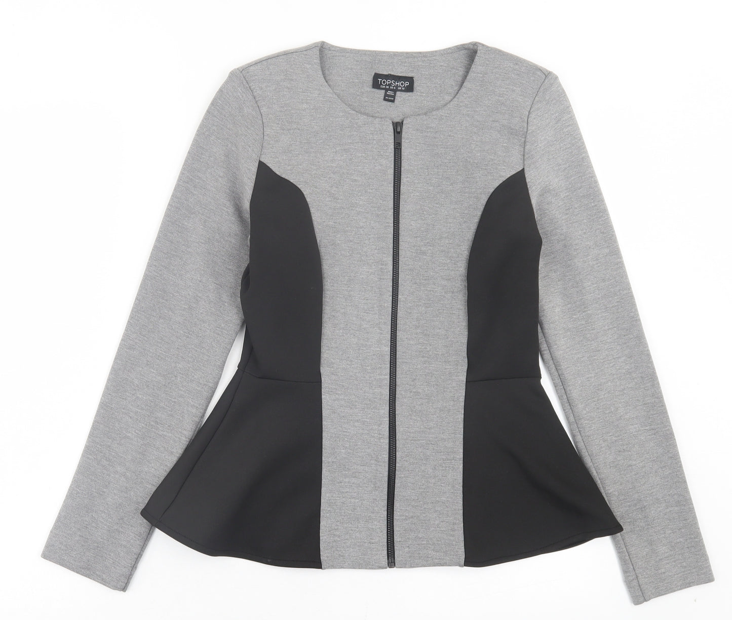 Topshop Womens Grey Jacket Size 10 Zip