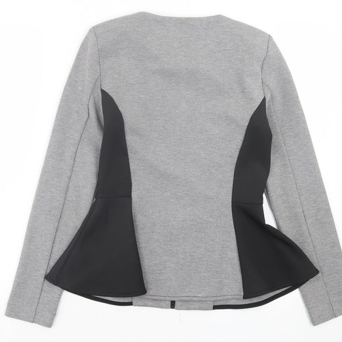 Topshop Womens Grey Jacket Size 10 Zip