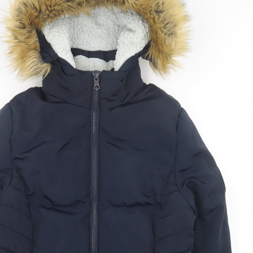 SoulCal&Co Womens Blue Parka Coat Size 10 Zip