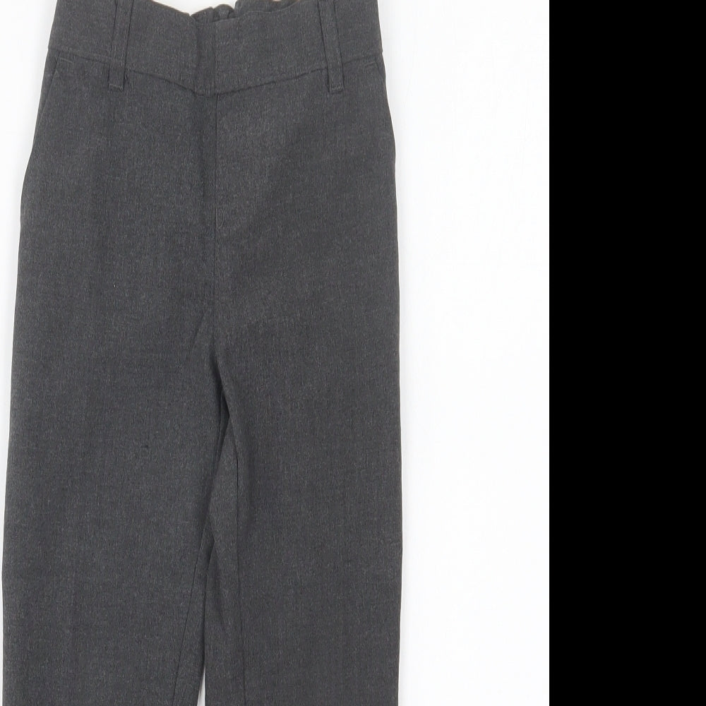 Marks and Spencer Boys Grey Polyester Capri Trousers Size 3-4 Years Regular Button - School