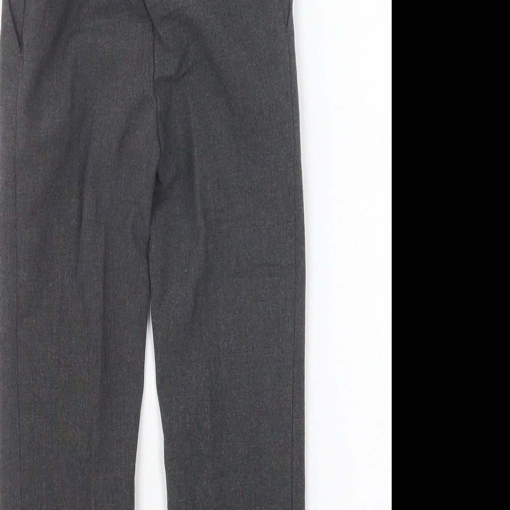Marks and Spencer Boys Grey Polyester Capri Trousers Size 3-4 Years Regular Button - School
