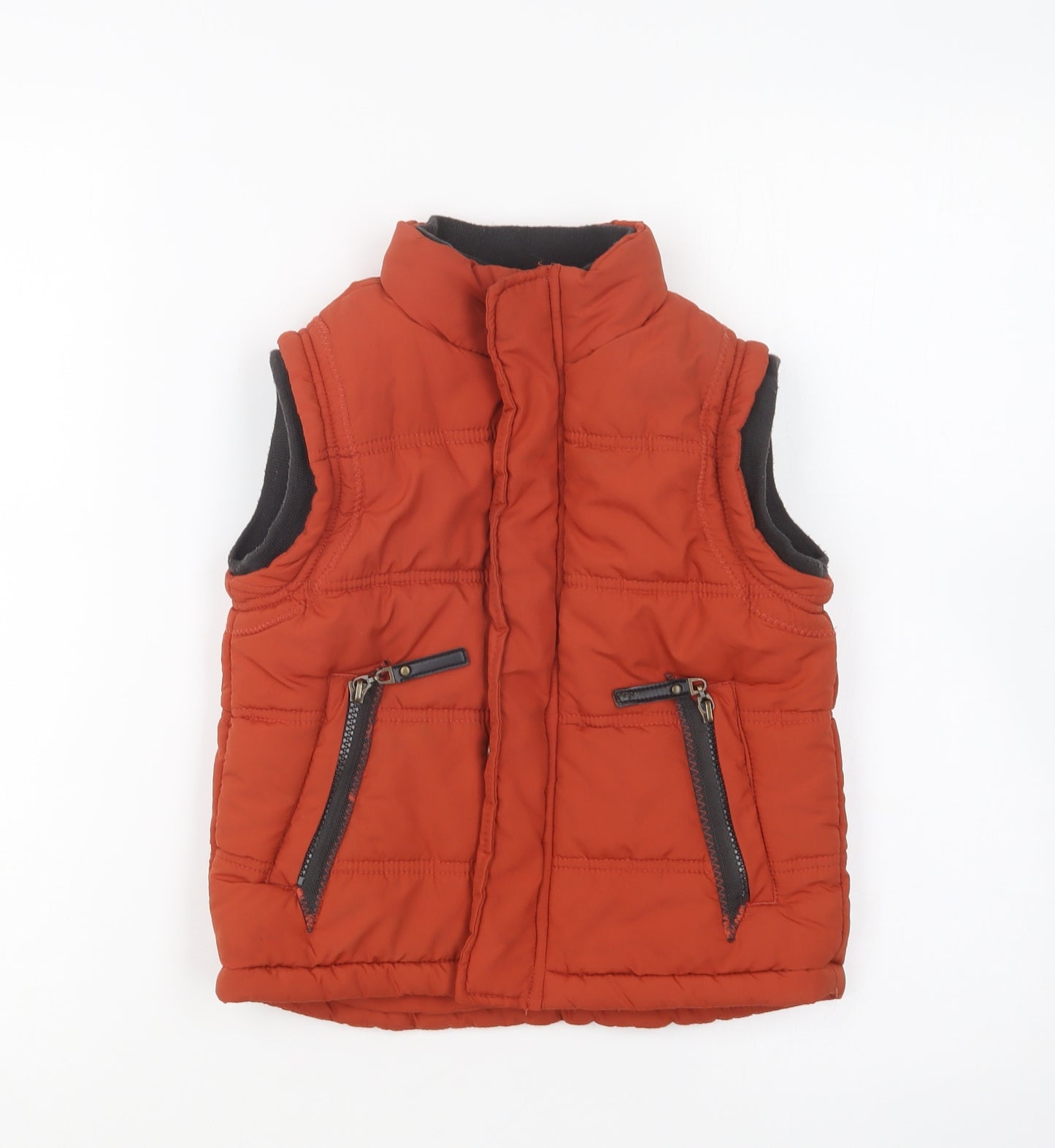 Dunnes Stores Boys Orange Gilet Coat Size 5 Years Zip