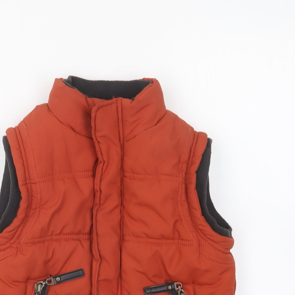 Dunnes Stores Boys Orange Gilet Coat Size 5 Years Zip