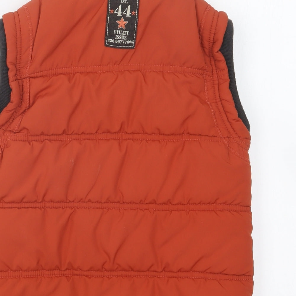 Dunnes Stores Boys Orange Gilet Coat Size 5 Years Zip