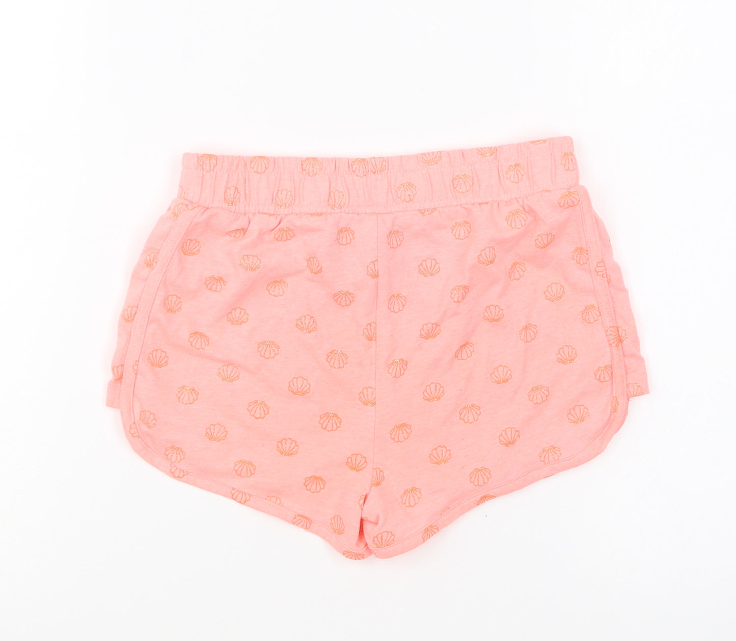 Dunnes Stores Girls Pink Geometric Polyester Sweat Shorts Size 7-8 Years Regular Drawstring - Shell