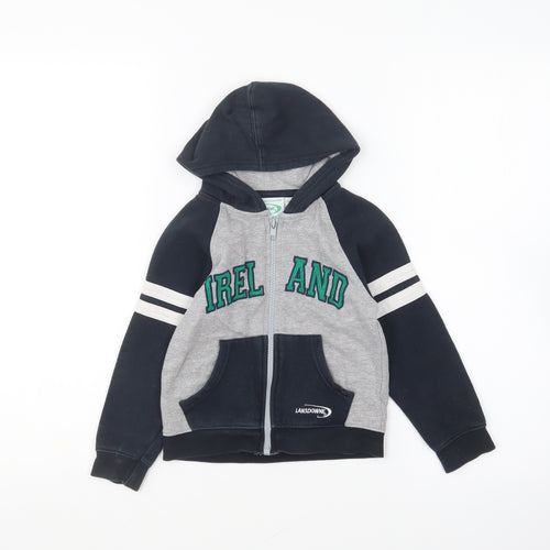Lansdowne Boys Blue Cotton Full Zip Hoodie Size 3-4 Years Zip - Ireland