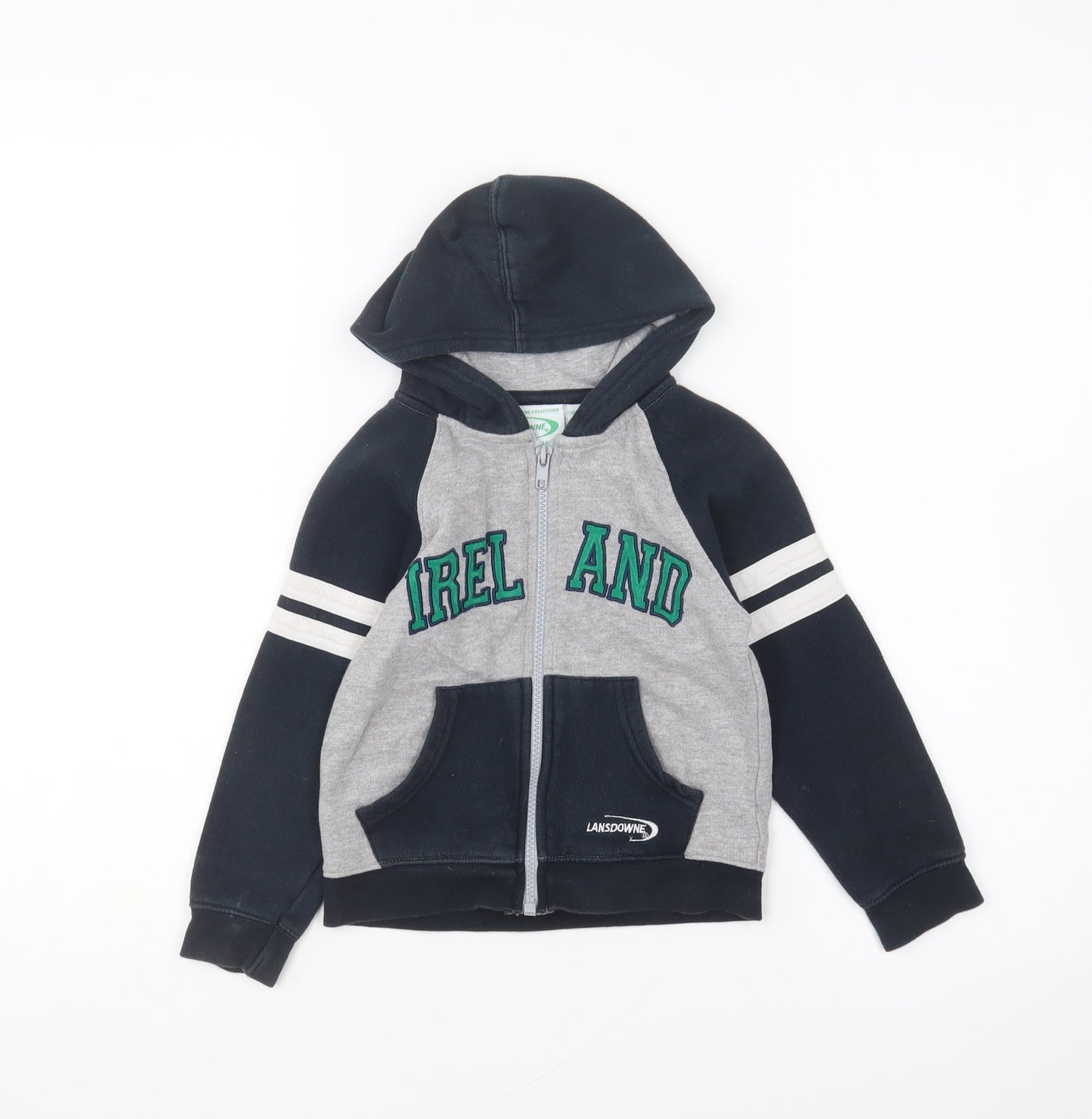 Lansdowne Boys Blue Cotton Full Zip Hoodie Size 3-4 Years Zip - Ireland