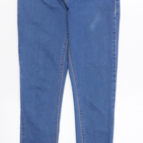 Missguided Womens Blue Cotton Skinny Jeans Size 8 L28 in Regular Button