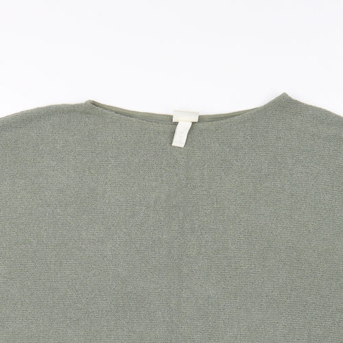 H&M Womens Green Round Neck Viscose Pullover Jumper Size L