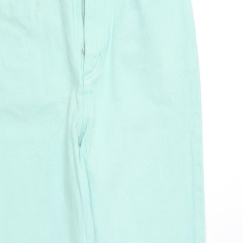 Pull&Bear Womens Blue Cotton Straight Jeans Size 4 L26 in Regular Button