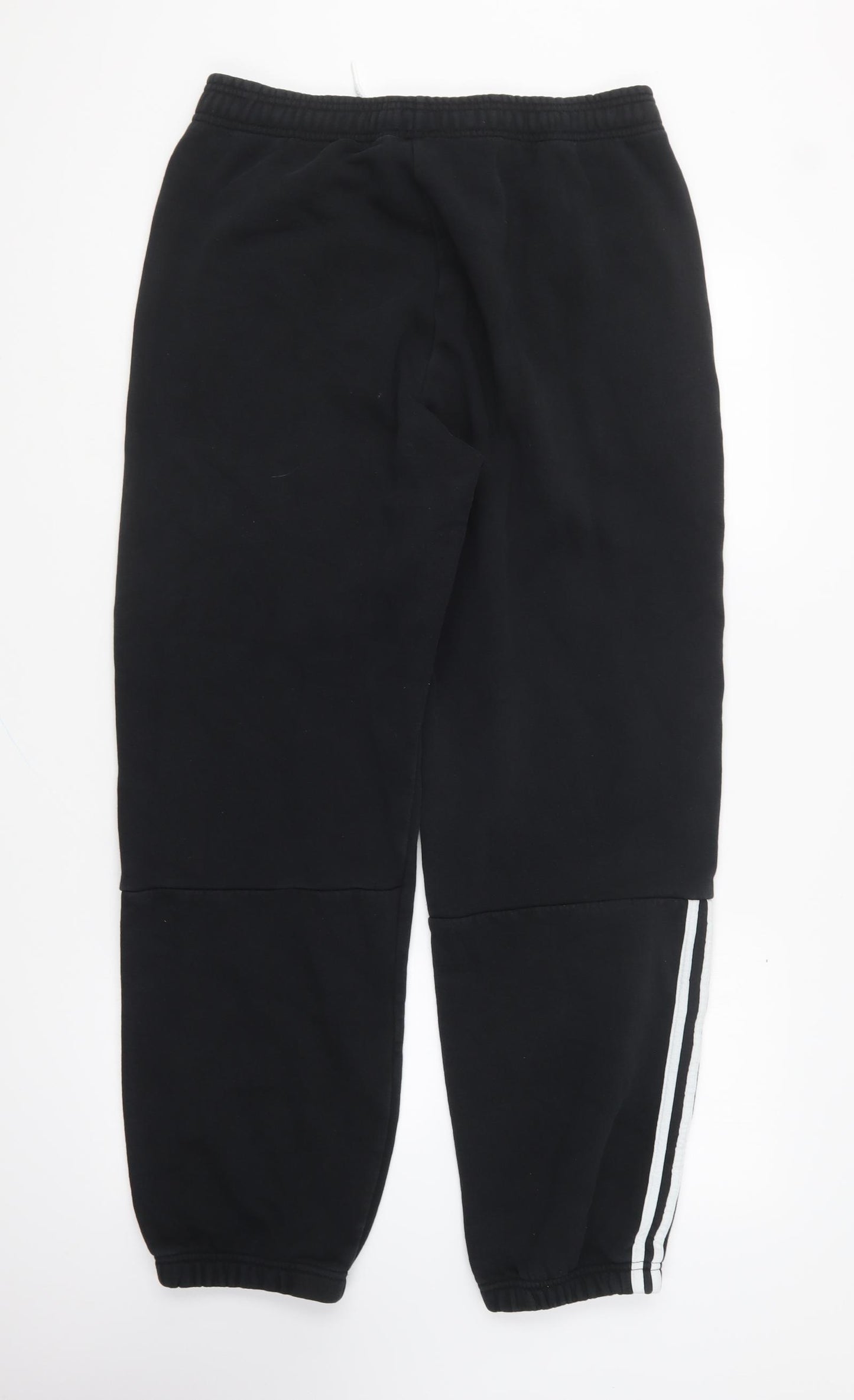 adidas Mens Black Polyester Jogger Trousers Size L L27 in Relaxed Drawstring