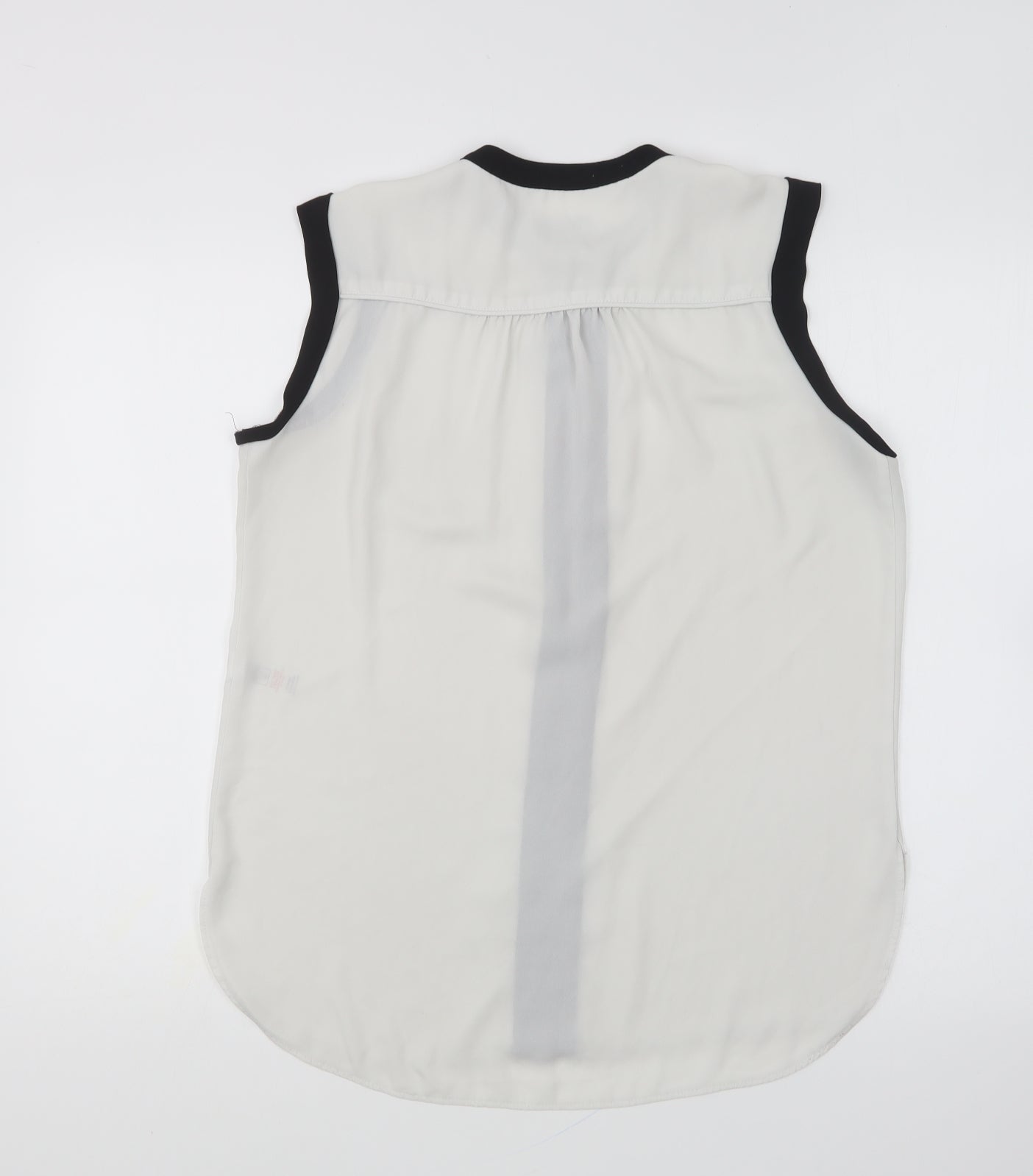 Dunnes Stores Womens White Polyester Basic Blouse Size 12 Round Neck