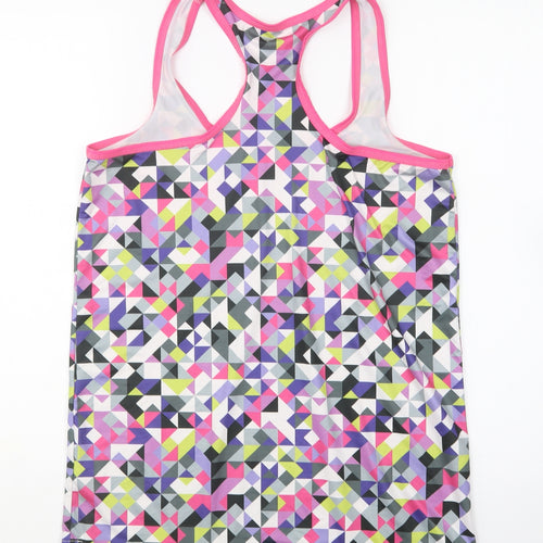 Millie & Gym Womens Multicoloured Geometric Polyester Basic Tank Size L Round Neck Pullover