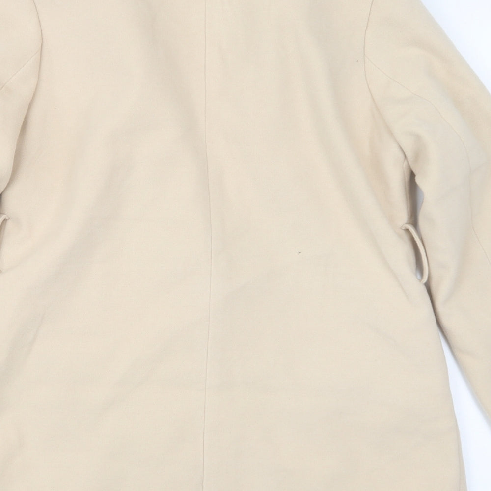 Missguided Womens Beige Overcoat Coat Size 8 Button