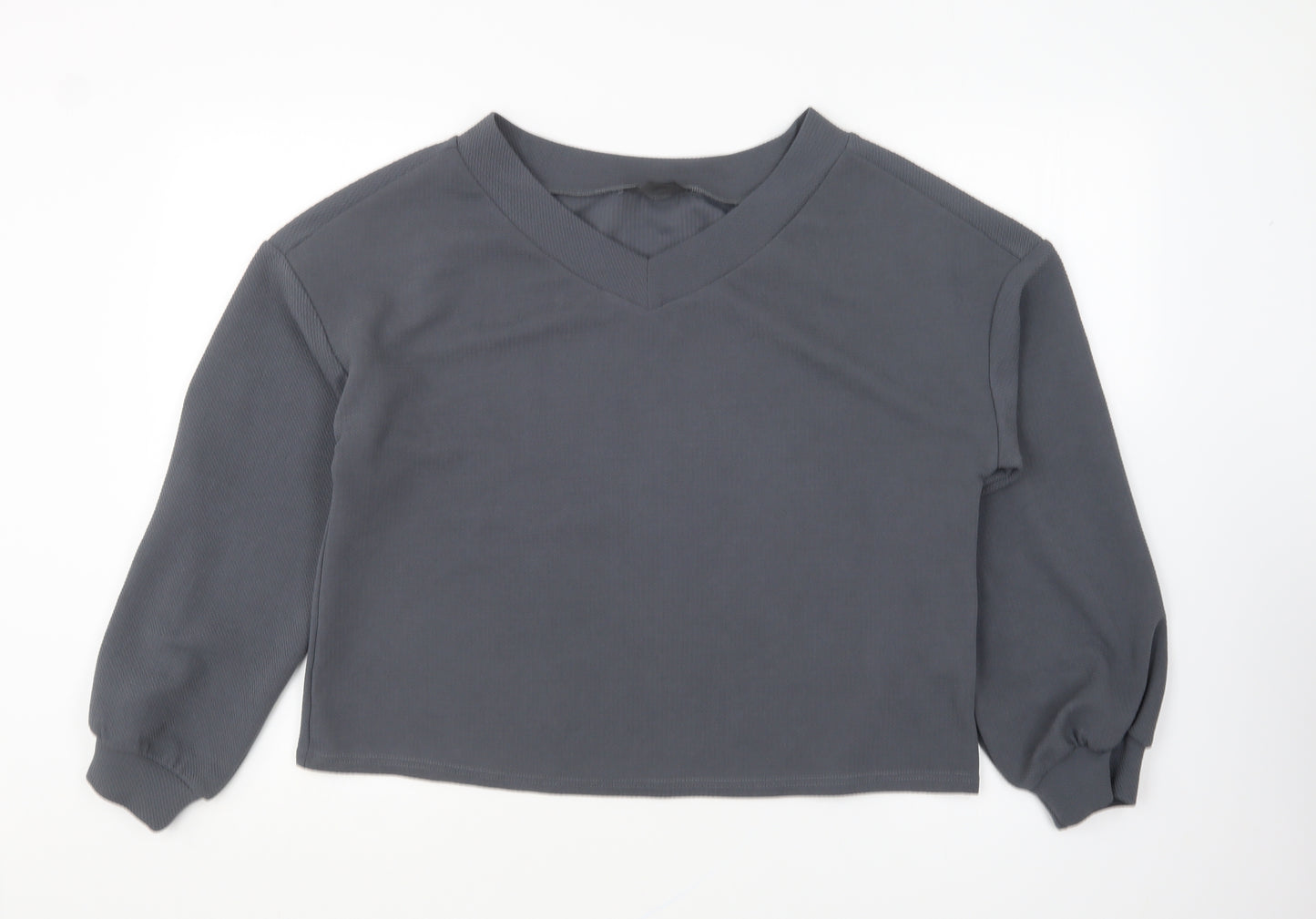SheIn Womens Grey Polyester Pullover Sweatshirt Size M Pullover