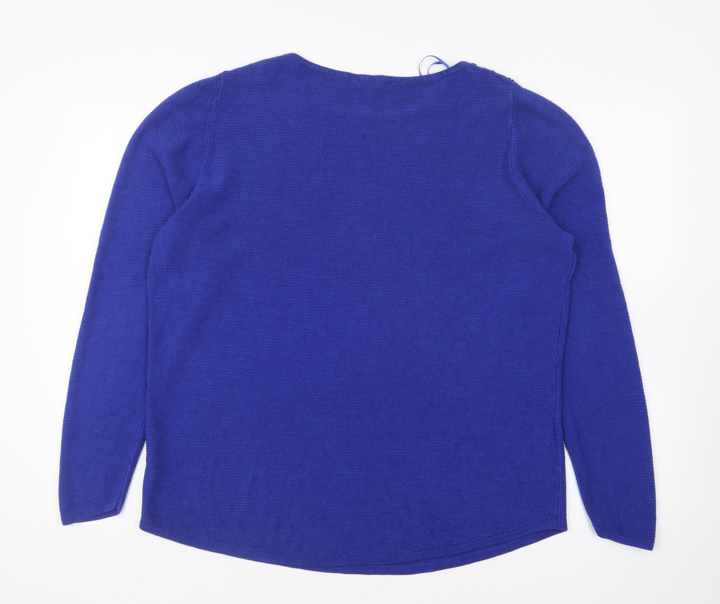 Bonmarché Womens Blue Round Neck Acrylic Pullover Jumper Size 20