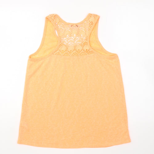 PEP&CO Womens Orange Polyester Basic Tank Size 14 Round Neck