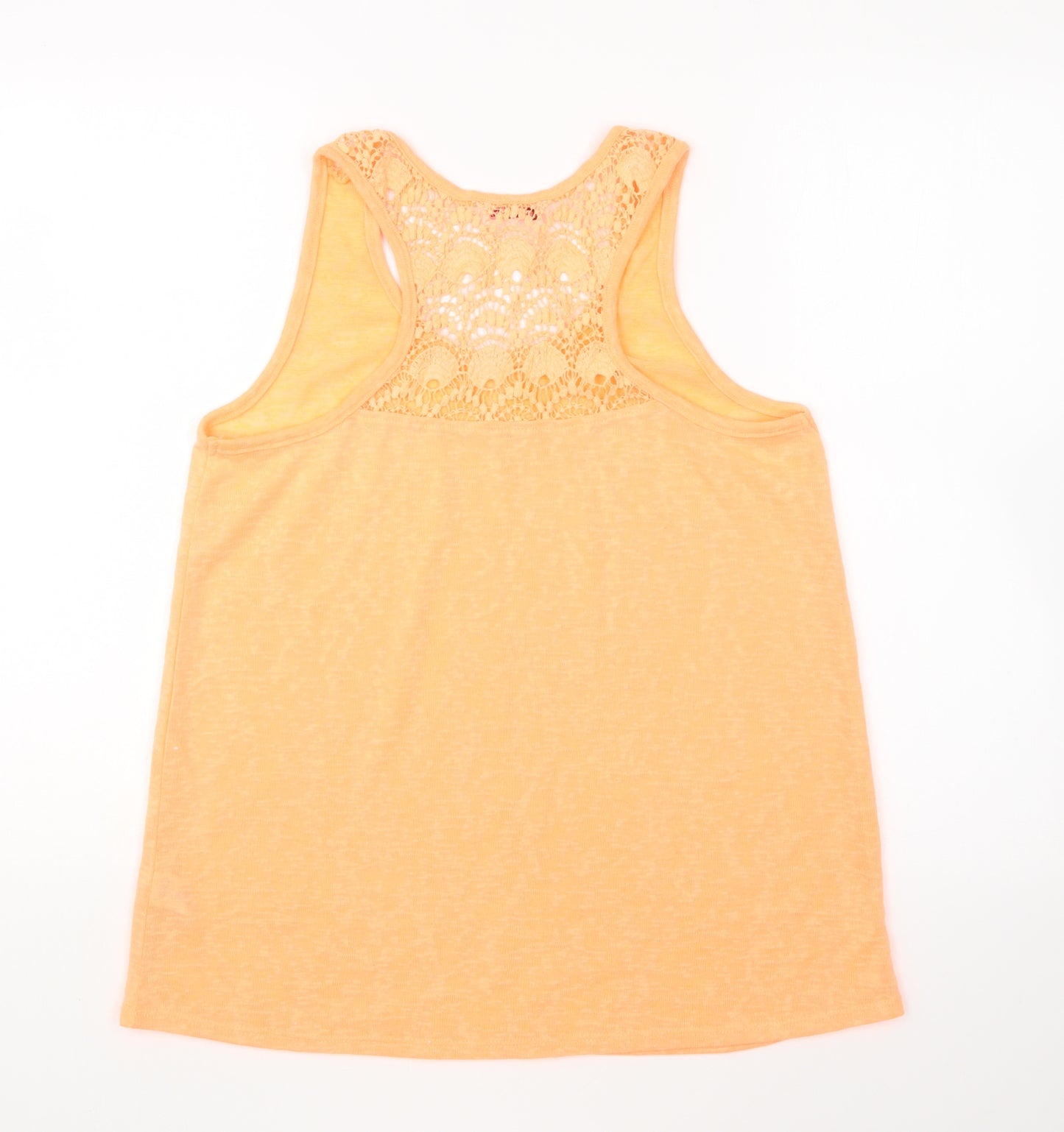 PEP&CO Womens Orange Polyester Basic Tank Size 14 Round Neck