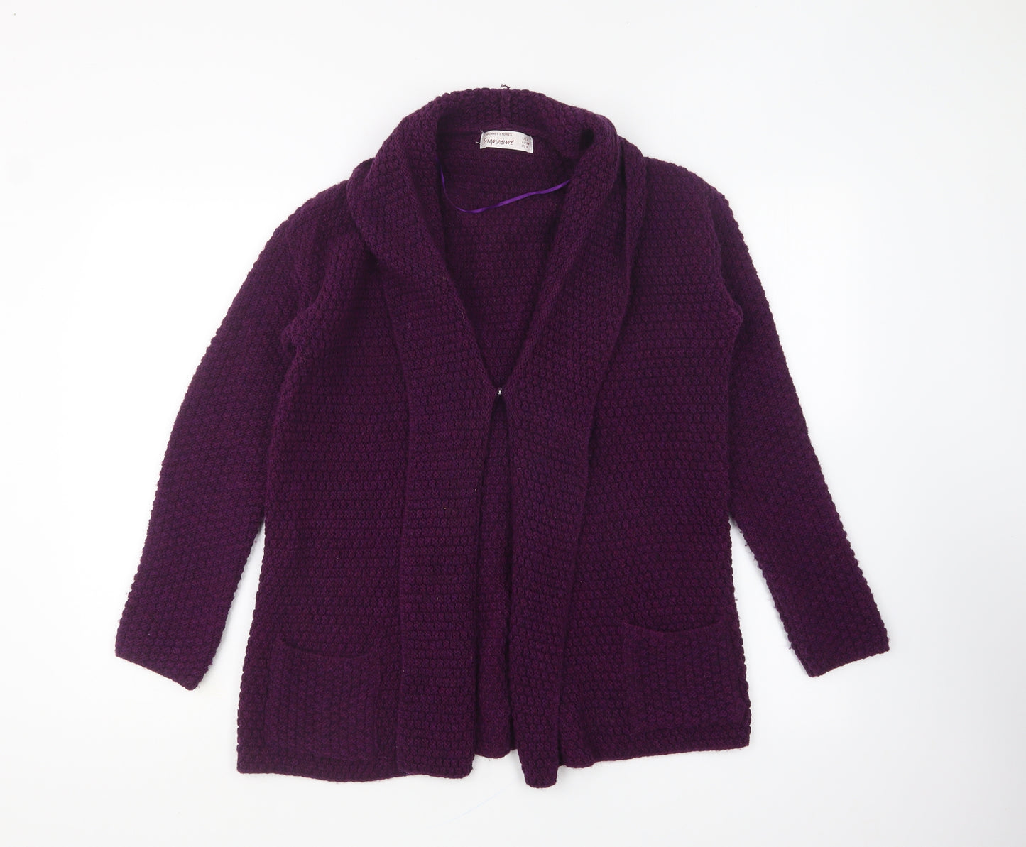 Dunnes Stores Womens Purple V-Neck Acrylic Cardigan Jumper Size S