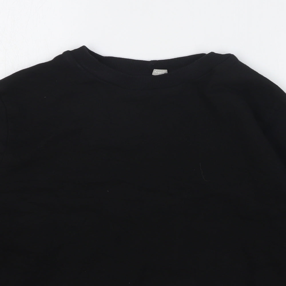 ASOS Womens Black Cotton Pullover Sweatshirt Size 8 Pullover