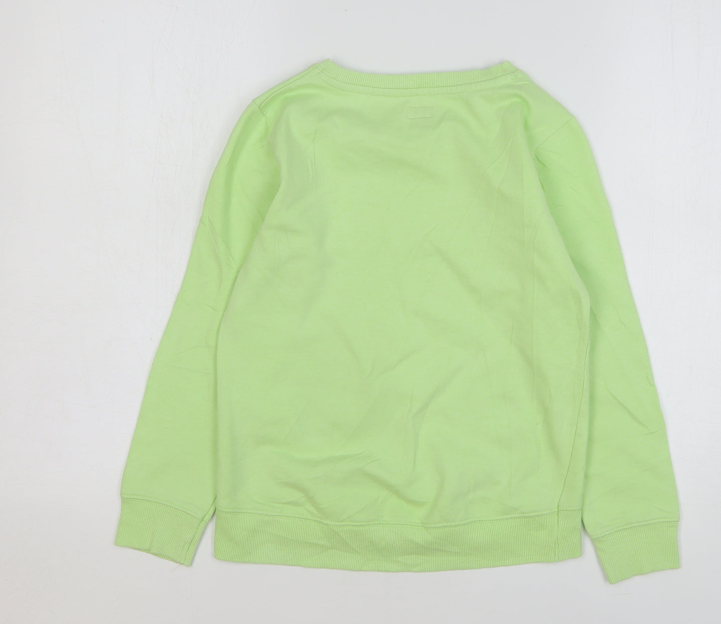 F&F Girls Green Cotton Pullover Sweatshirt Size 10-11 Years Pullover - Star