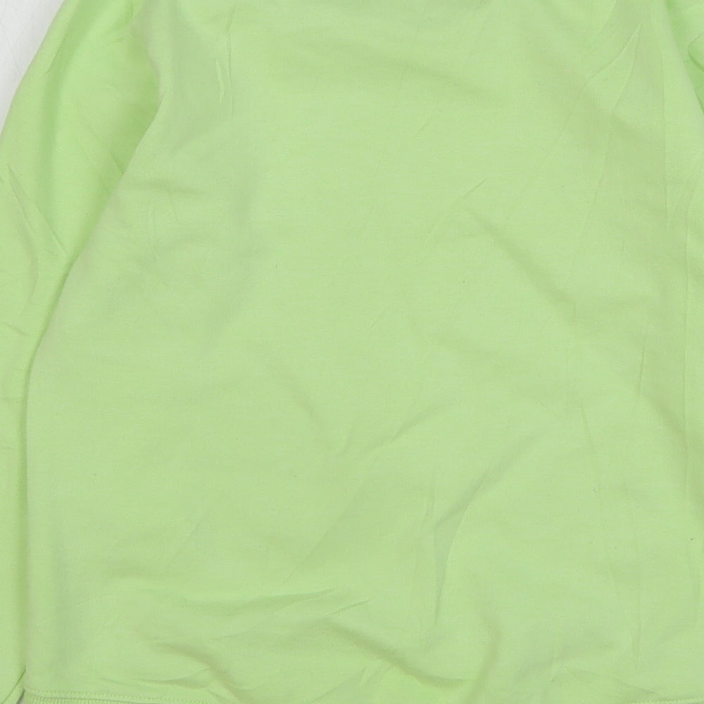 F&F Girls Green Cotton Pullover Sweatshirt Size 10-11 Years Pullover - Star