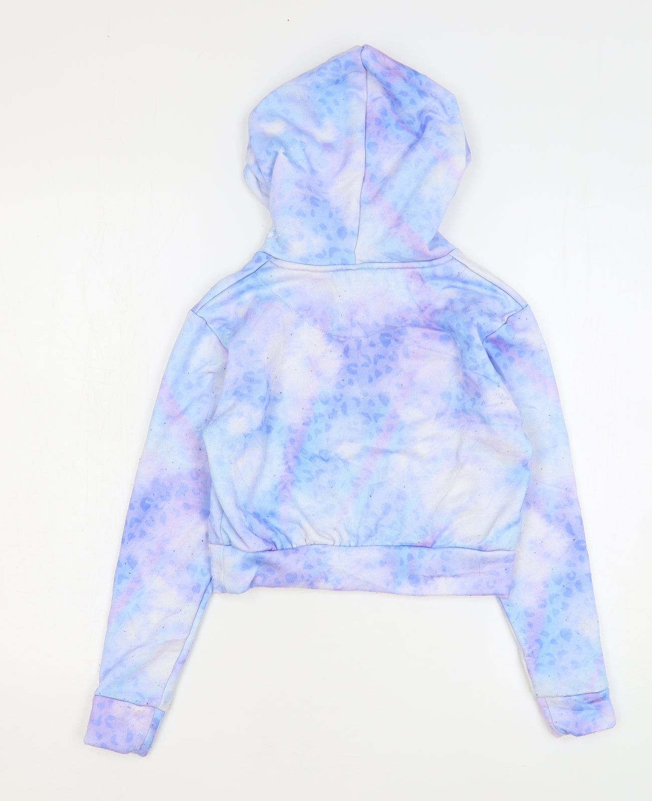 Closure Girls Purple Geometric Cotton Pullover Hoodie Size 10-11 Years Pullover - Cropped