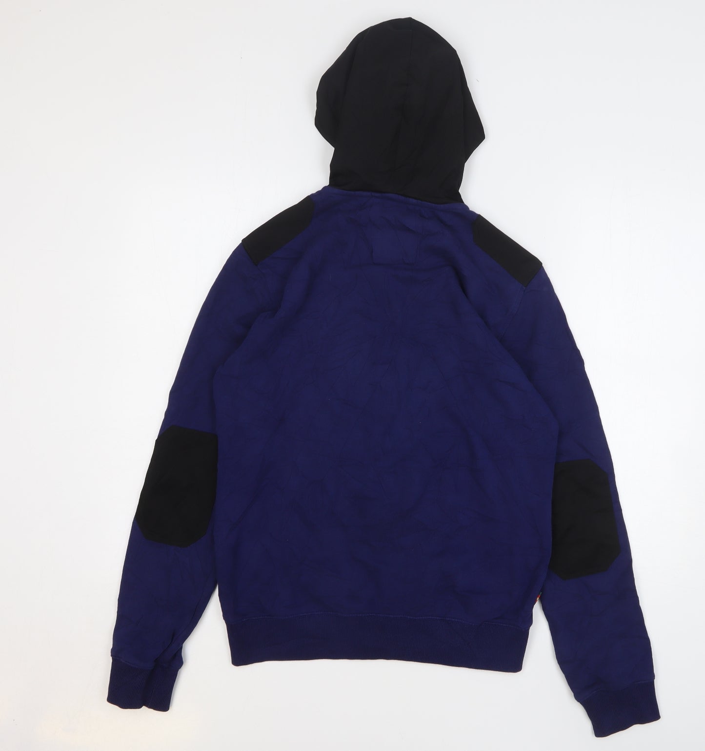 Luke Mens Blue Cotton Full Zip Hoodie Size S