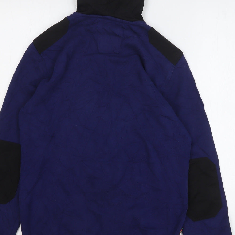 Luke Mens Blue Cotton Full Zip Hoodie Size S