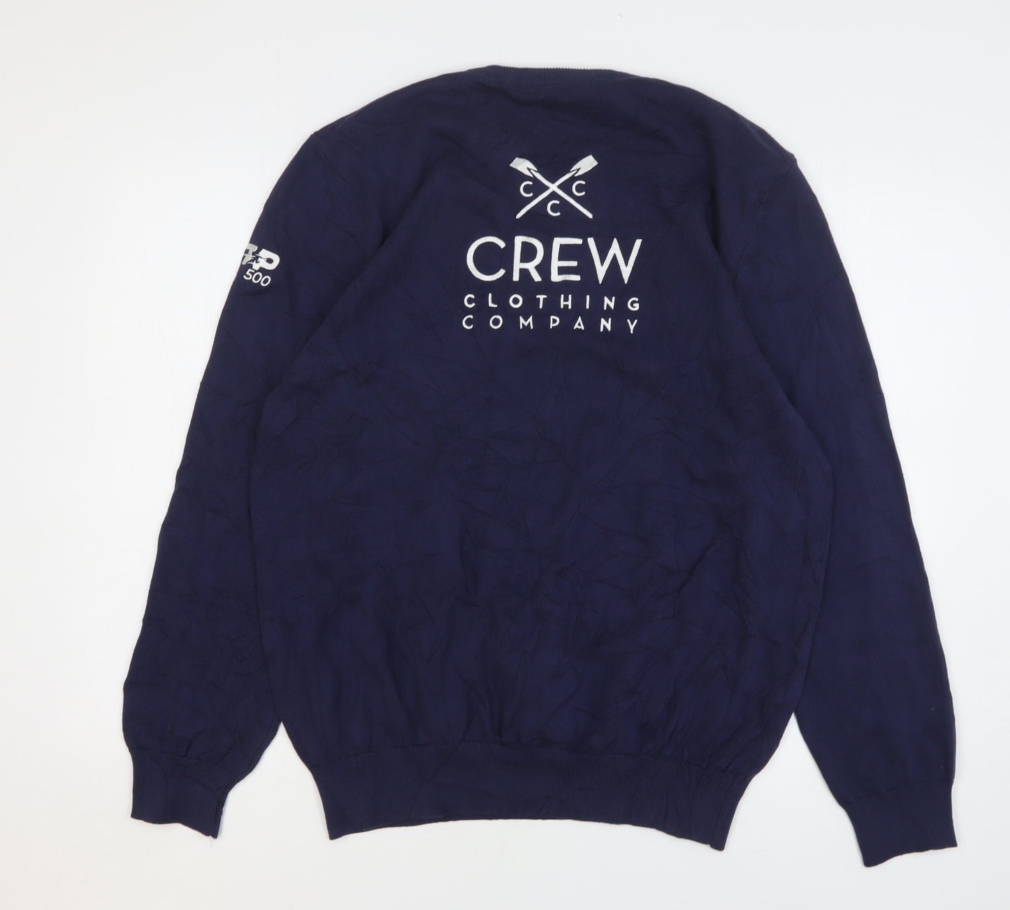 Crew Clothing Mens Blue V-Neck Cotton Pullover Jumper Size XL - Tennis