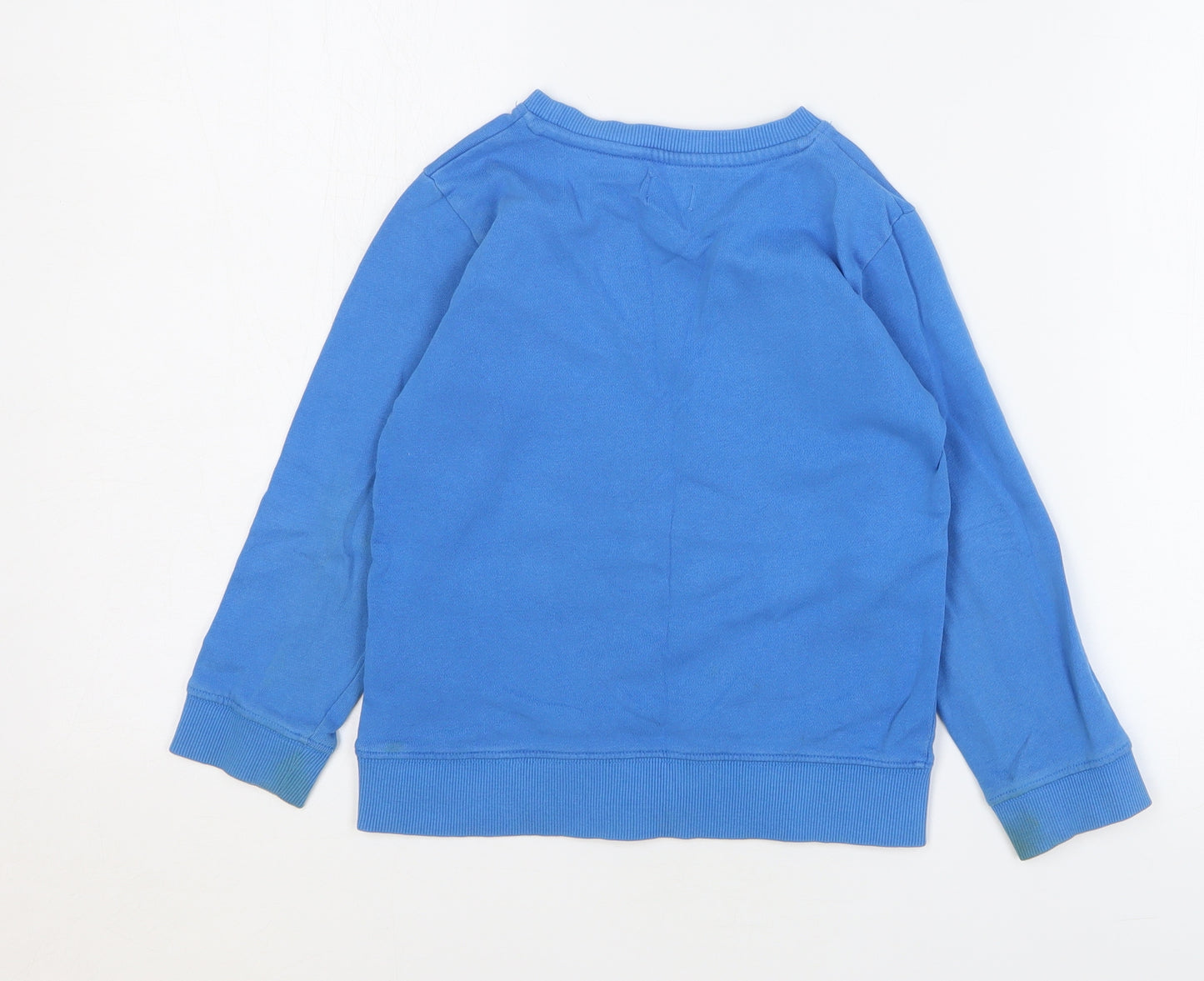 F&F Boys Blue Herringbone Cotton Pullover Sweatshirt Size 6-7 Years Pullover - Mountain Park