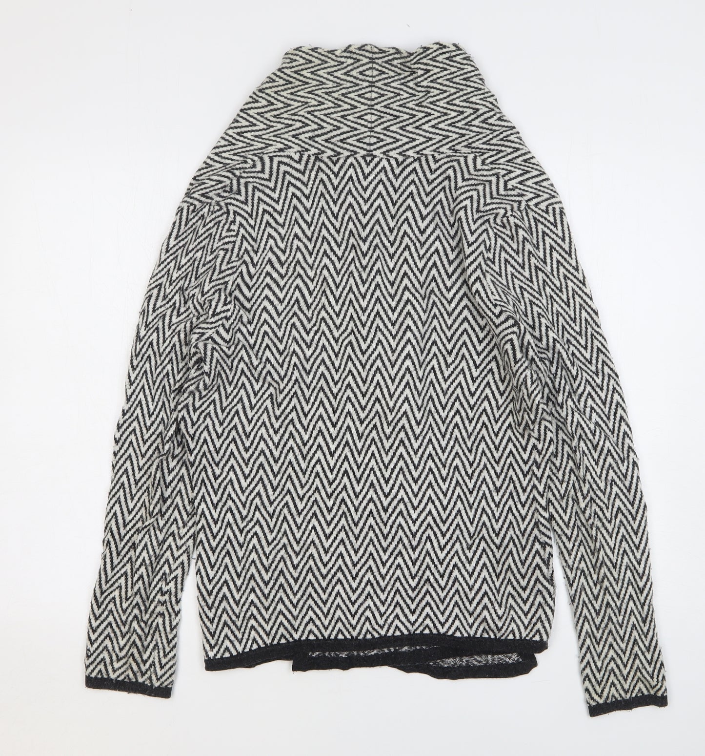 Fenn Wright Manson Womens Black V-Neck Striped Viscose Cardigan Jumper Size L