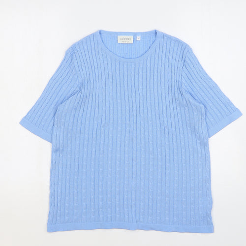 Canda Womens Blue Round Neck Acrylic Pullover Jumper Size M