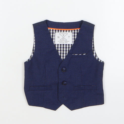 NEXT Boys Blue Jacket Waistcoat Size 6-9 Months Button