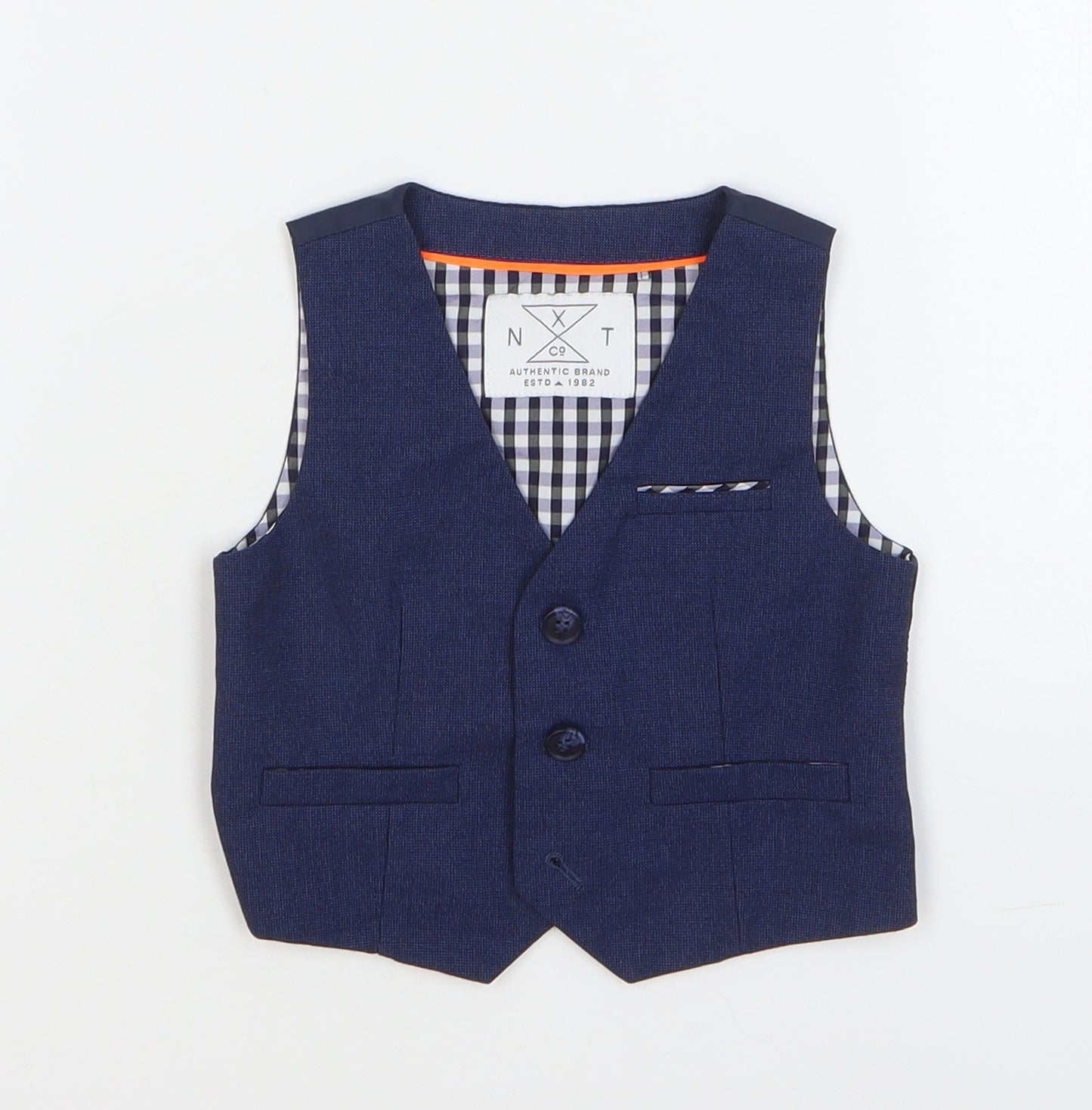 NEXT Boys Blue Jacket Waistcoat Size 6-9 Months Button