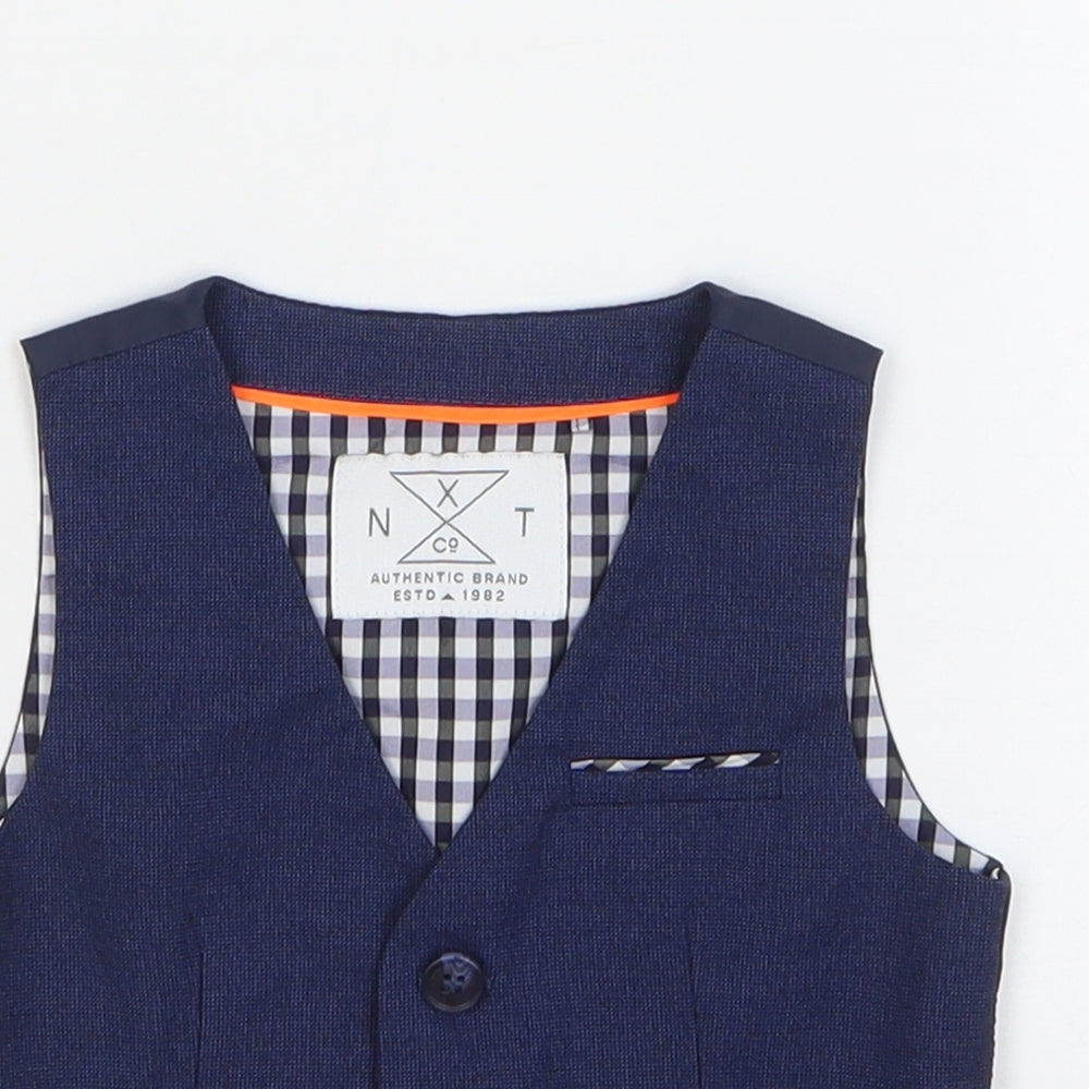 NEXT Boys Blue Jacket Waistcoat Size 6-9 Months Button