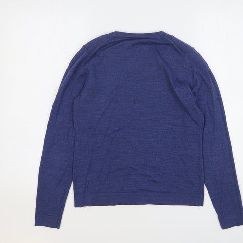 Georgia Firenze Womens Blue Round Neck Acrylic Pullover Jumper Size 12