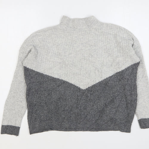 Marks and Spencer Womens Grey High Neck Acrylic Pullover Jumper Size S
