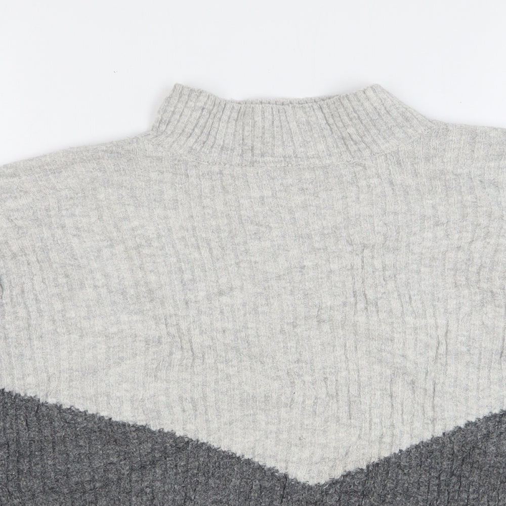 Marks and Spencer Womens Grey High Neck Acrylic Pullover Jumper Size S