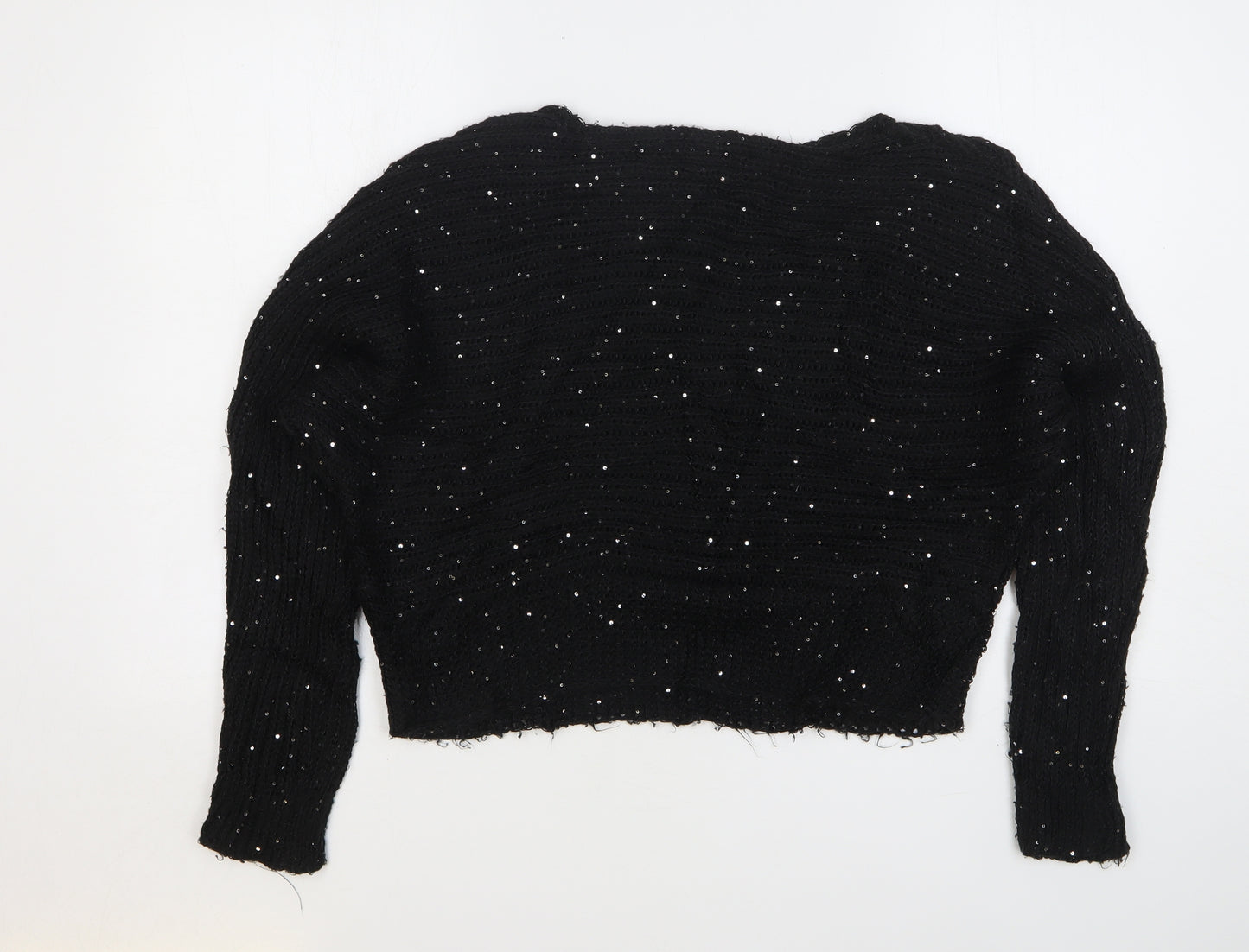 George Womens Black Boat Neck Polyester Pullover Jumper Size M