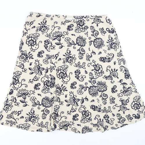 Eatex Womens Beige Geometric Polyester A-Line Skirt Size 36 in