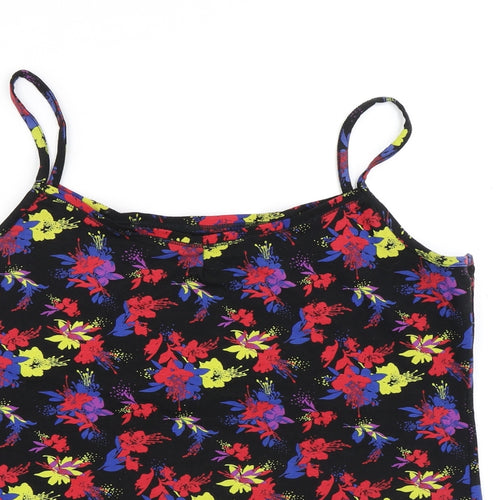 Preworn Womens Black Floral Polyester Camisole Tank Size M Round Neck - Flowers