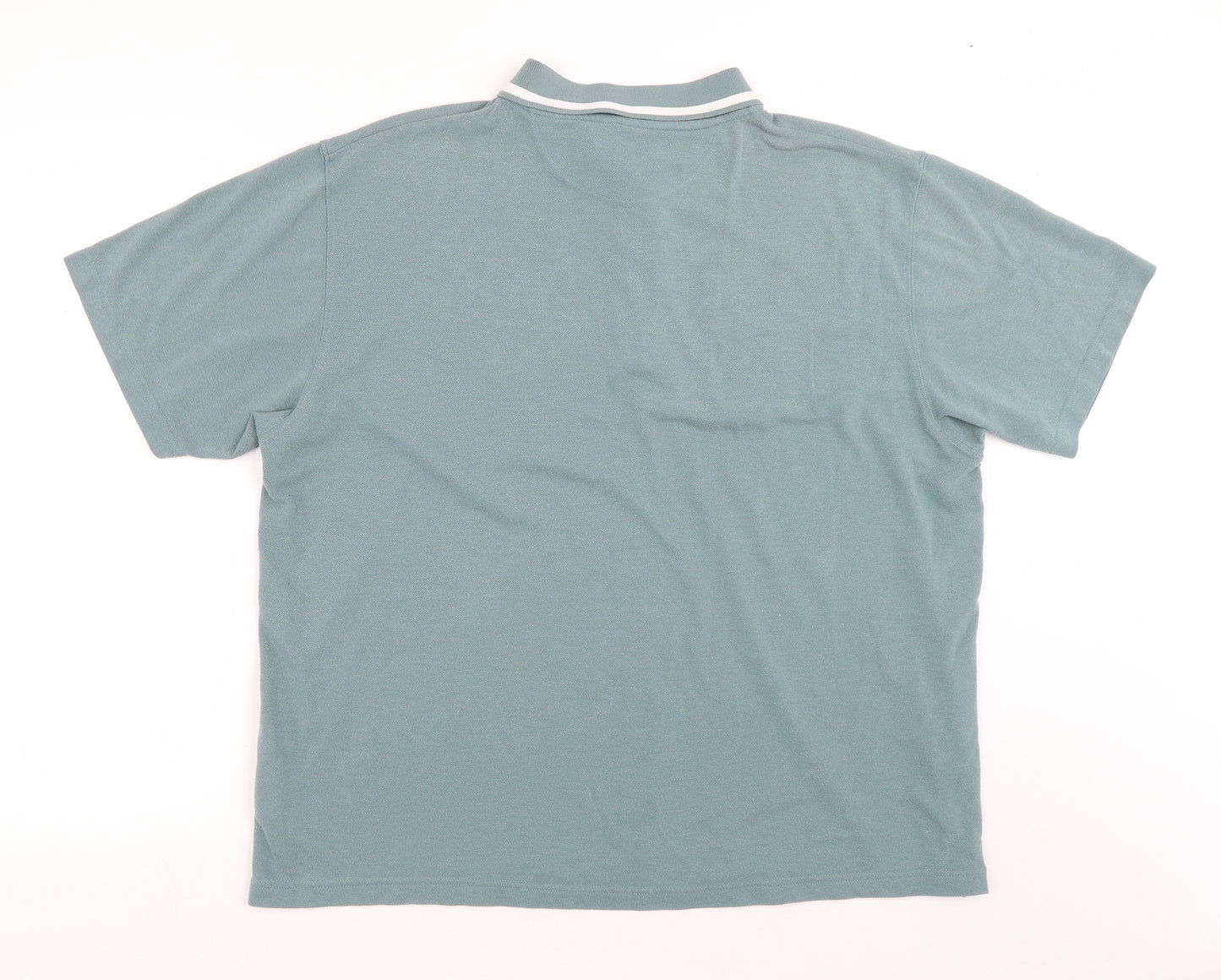 South Bay Mens Blue Cotton Polo Size 2XL Collared Button